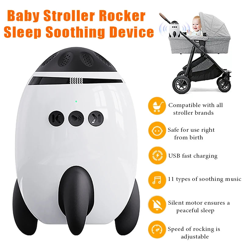 Portable Baby Calming Device Multi-Functional Wireless Bluetooth Sleep Aid Vibrating with Soothing Music White Noise Sound